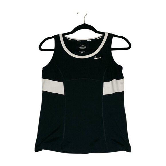 NIKE Girls Tennis Tank Dri-Fit Black with White Trim Size X-Large - Picture 1 of 10